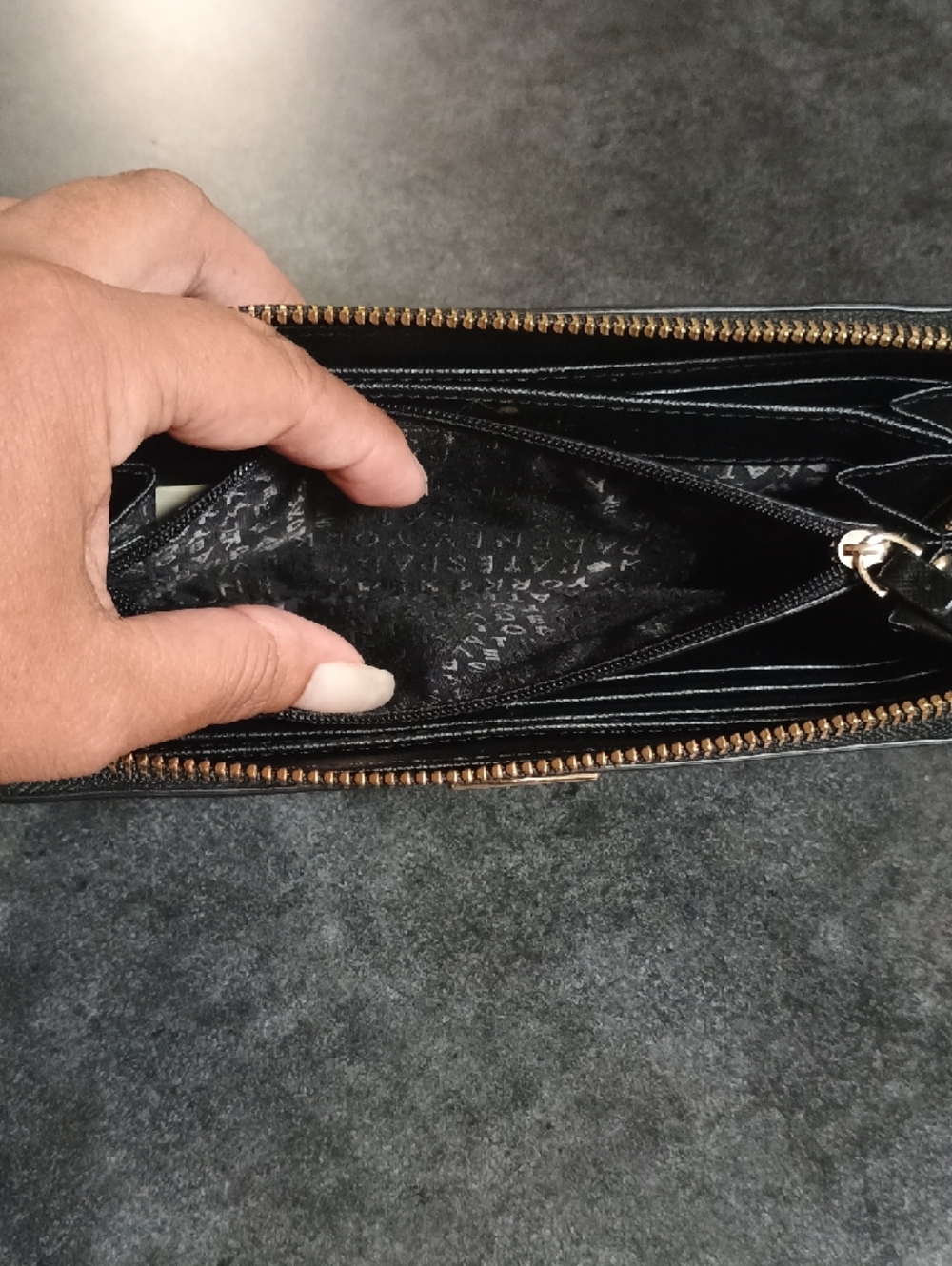Kate Spade Black Laurel Way Zip-Around Saffiano Continental Wallet - Picture 5 of 7